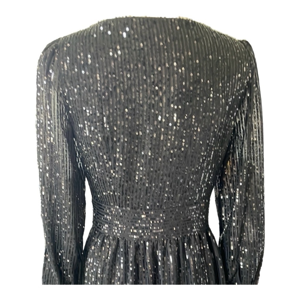 ♥️Michael Kors♥️Black long sleeves sequence, mini cocktail dress size (S/P) - Picture 7 of 13